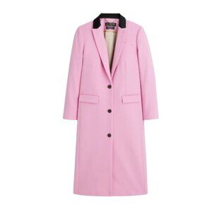 NWT JCrew Alfie Topcoat Coat Womens 18 Pink Black Italian Wool Cashmere BS698